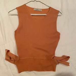 Zara back tie blouse